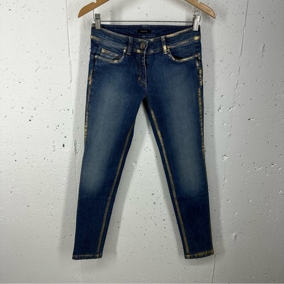 Caractere Milano Italy Women’s size 6 Gold Trim Skinny Stretch Jeans - Picture 8 of 16